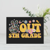 Friedliche 5. Klasse Groovy Letzten Schultag Einladung (Stehend Vorderseite)