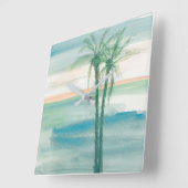 Friedliche Abenddämmerung tropisch Quadratische Wanduhr (Winkel)