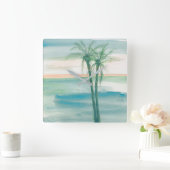 Friedliche Abenddämmerung tropisch Quadratische Wanduhr (Zuhause)