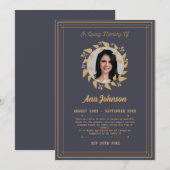 Friedliche Abschied: Beerdigung Einladung mit Foto (Vorne/Hinten)