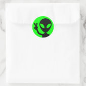 Friedliche Alien Runder Aufkleber (Tasche)