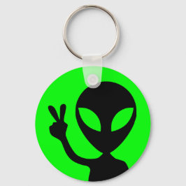 Friedliche Alien Schlüsselanhänger