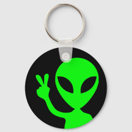 Friedliche Alien Schlüsselanhänger