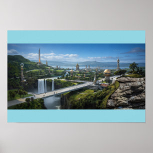 Friedliche Alien-Stadt Poster