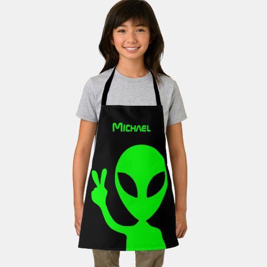 Friedliche Alien von benutzerdefinierten Farben Schürze (Insitu)