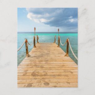 Friedliche Aruba Lange Holzpier & Ozeanische Glück Postkarte