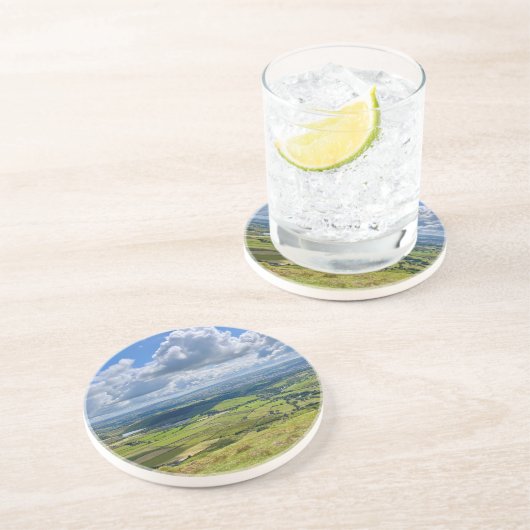 Friedliche Aussicht von Pendle Hill... Getränkeuntersetzer (Seite)