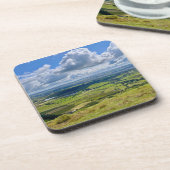 Friedliche Aussicht von Pendle Hill... Getränkeuntersetzer (Linke Seite)