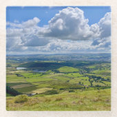 Friedliche Aussicht von Pendle Hill... Glasuntersetzer (Vorderseite)