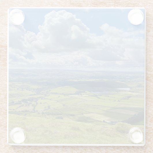 Friedliche Aussicht von Pendle Hill... Glasuntersetzer (Rückseite)