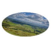 Friedliche Aussicht von Pendle Hill... Schneidebrett (Ecke)