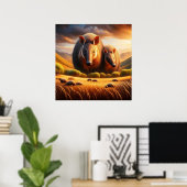 Friedliche Begegnung: Zwei Aardvark im idyllischen Poster (Heimbüro)