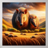 Friedliche Begegnung: Zwei Aardvark im idyllischen Poster (Vorne)