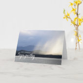 Friedliche Berge Alaska Seascape Beileid Karte (Gelbe Blume)