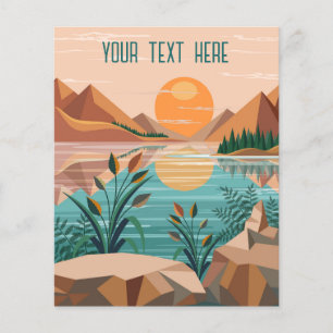 Friedliche Bergsee-Sonnenuntergangslandschaft Flyer
