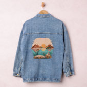 Friedliche Bergsee-Sonnenuntergangslandschaft Jeansjacke (Hangar)