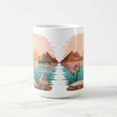 Friedliche Bergsee-Sonnenuntergangslandschaft Kaffeetasse (Mittel)