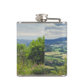 Friedliche Bergsicht Flachmann (Rückseite)