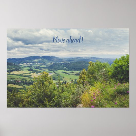 Friedliche Bergsicht Poster (Vorne)