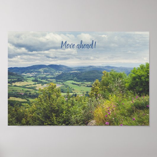 Friedliche Bergsicht Poster (Vorne)