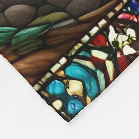 Friedliche Bindung: Mutterin und Wolf Fleecedecke (Ecke)