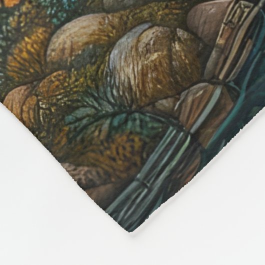 Friedliche Bindung: Mutterin und Wolf Fleecedecke (Ecke)