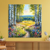 Friedliche Birkenwaldlandschaft Leinwanddruck (Insitu (Wohnzimmer))