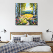 Friedliche Birkenwaldlandschaft Leinwanddruck (Insitu (Schlafzimmer))