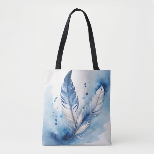 Friedliche Blaue Feder Tasche (Vorderseite)