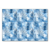 Friedliche Blaue Winterbäume Tischnummer (Rückseite)