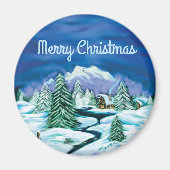 Friedliche Blockkabine Magnet (Vorne)