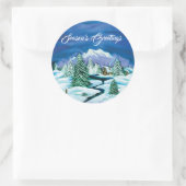 Friedliche Blockkabine Runder Aufkleber (Tasche)