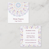 Friedliche Blume Mandala Yoga Meditation Quadratische Visitenkarte (Vorne/Hinten)