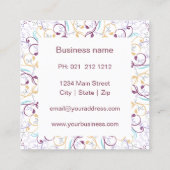 Friedliche Blume Mandala Yoga Meditation Quadratische Visitenkarte (Rückseite)