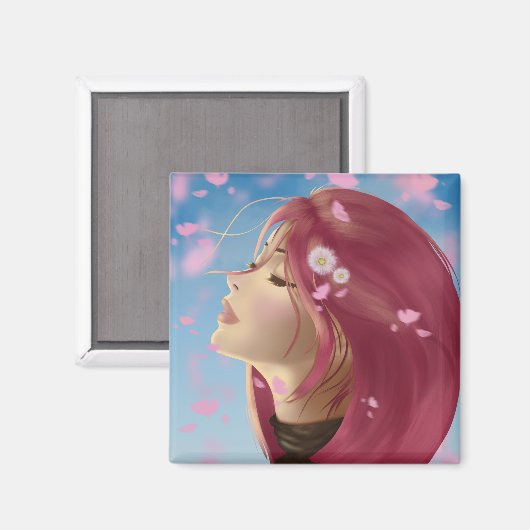 Friedliche Blüte Magnet (Vorderseite/Rückseite)