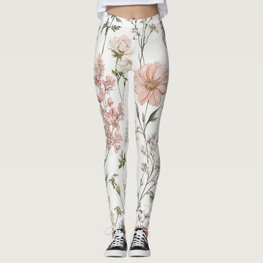 Friedliche Blütenblätter Leggings (Vorderseite)