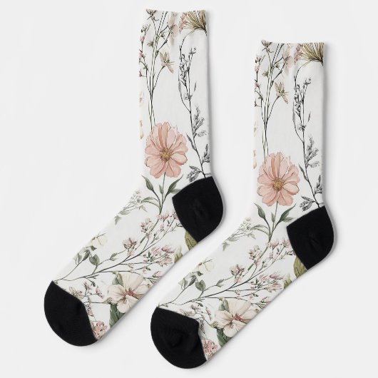 Friedliche Blütenblätter Socken (Linkes Detail)
