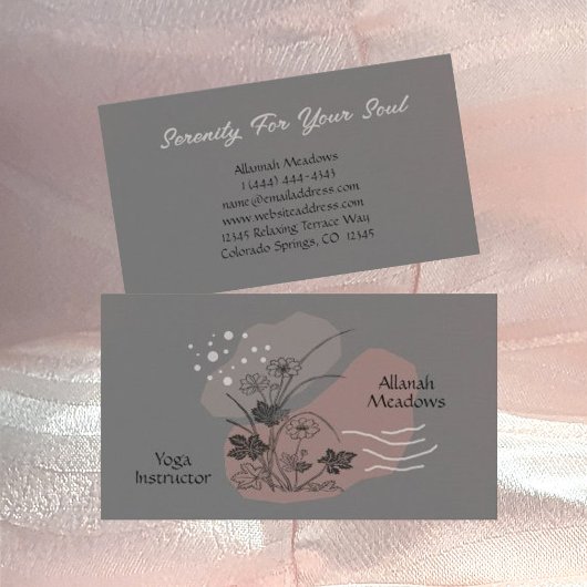 Friedliche Boho Yoga Instructor Business Card Visitenkarte