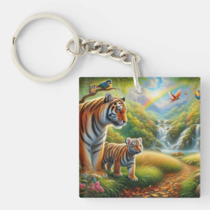 Friedliche Dschungelbilder Schlüsselanhänger