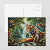 Friedliche Dschungelszene mit Tigermalerei Postkarte (Vorne/Hinten)