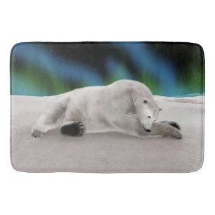 Friedliche Eisbär-Arktis-Natur-Illustration Badematte
