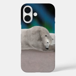 Friedliche Eisbär-Arktis-Natur-Illustration iPhone 16 Hülle