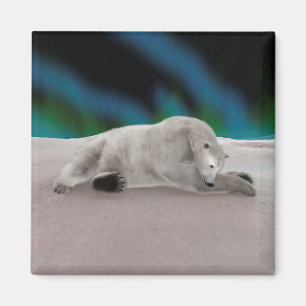 Friedliche Eisbär-Arktis-Natur-Illustration Magnet