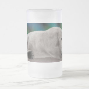 Friedliche Eisbär-Arktis-Natur-Illustration Mattglas Bierglas