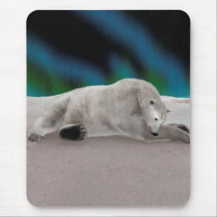 Friedliche Eisbär-Arktis-Natur-Illustration Mousepad