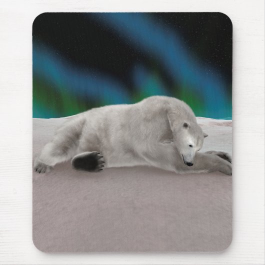 Friedliche Eisbär-Arktis-Natur-Illustration Mousepad (Vorne)
