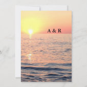 Friedliche elegante Beach Sunset Hochzeit Einladun Einladung (Rückseite)