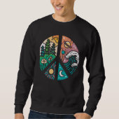 Friedliche Elemente: Natur und Kosmos Sweatshirt (Vorderseite)