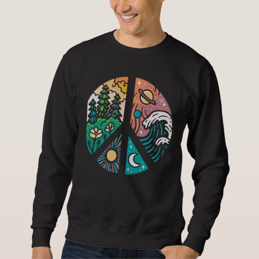 Friedliche Elemente: Natur und Kosmos Sweatshirt (Vorderseite)