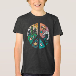 Friedliche Elemente: Natur und Kosmos Tri-Blend Shirt